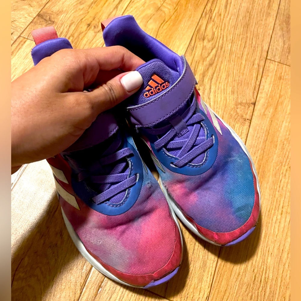 Adidas youth size 1 unicorn colored sneakers